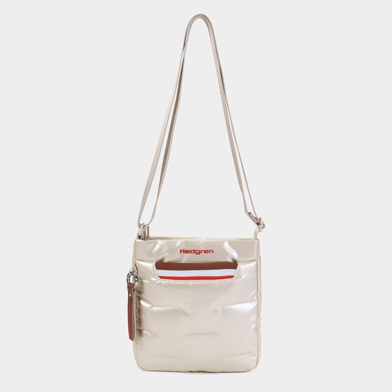 Geanta Crossbody Hedgren Cushy Dama Bej | ZPW8137MS