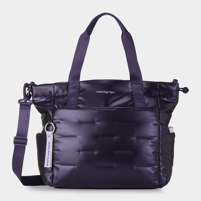 Geanta Tote Hedgren Puffer Dama Violet Albastri Inchis | JFJ6354ME